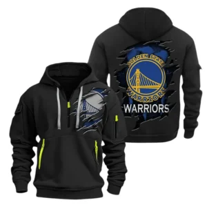 Everyday Hoodie Half Zipper, Athletic-Inspired Logo NBA561 - Black