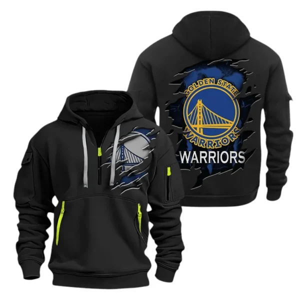 Everyday Hoodie Half Zipper, Athletic-Inspired Logo NBA561 - Black
