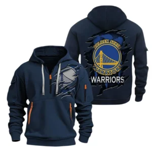 Outdoor Half-Zip Hoodie, Team Spirit Logo Design NBA561 - Navy