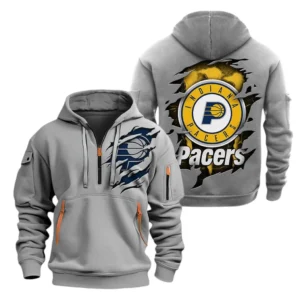 Everyday Hoodie Half Zipper, Athletic-Inspired Logo NBA561 - Grey