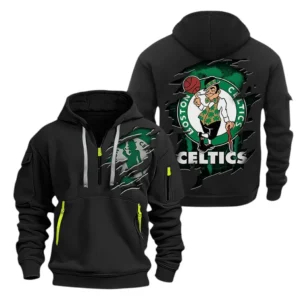 Training Hoodie Half Zipper, Fan-Friendly Logo Design NBA561 - Black