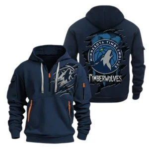 Performance Hoodie Half Zipper, Fan Edition Logo NBA561 - Navy