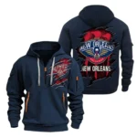 Outdoor Half-Zip Hoodie, Team Spirit Logo Design NBA561 - Navy