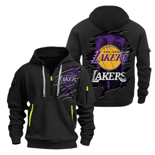 Training Hoodie Half Zipper, Fan-Friendly Logo Design NBA561 - Black