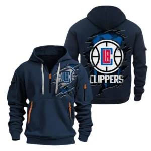 Performance Hoodie Half Zipper, Fan Edition Logo NBA561 - Navy