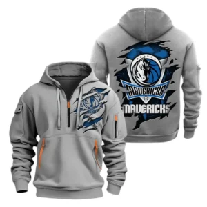 Training Hoodie Half Zipper, Fan-Friendly Logo Design NBA561 - Grey