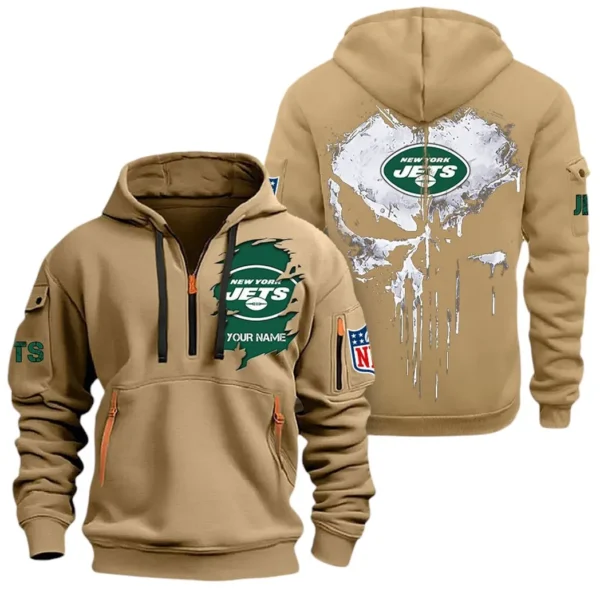 Performance Hoodie Half Zipper, Fan Edition Logo NFL011 - Khaki
