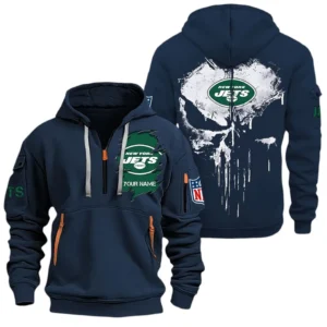 Everyday Hoodie Half Zipper, Athletic-Inspired Logo NFL011 - Navy