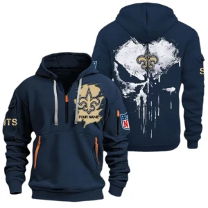 Training Hoodie Half Zipper, Fan-Friendly Logo Design NFL011 - Navy