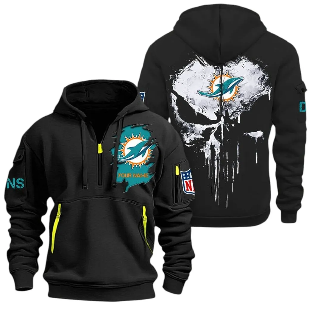 Performance Hoodie Half Zipper, Fan Edition Logo NFL011 - Black