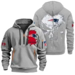 Urban Streetwear Hoodie, Half-Zip with Exclusive Logo NFL011 - Gray