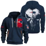 Everyday Hoodie Half Zipper, Athletic-Inspired Logo NFL011 - Navy