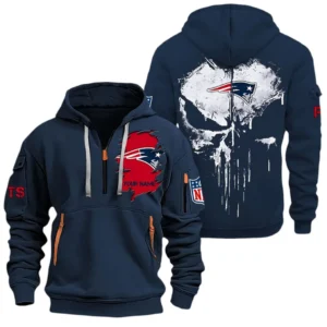 Everyday Hoodie Half Zipper, Athletic-Inspired Logo NFL011 - Navy