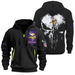 Outdoor Half-Zip Hoodie, Team Spirit Logo Design NFL011 - Black