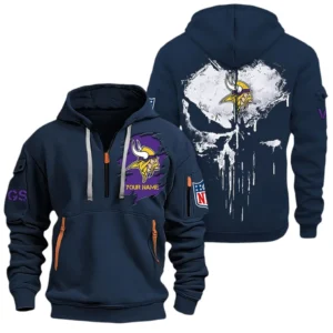 Training Hoodie Half Zipper, Fan-Friendly Logo Design NFL011 - Navy