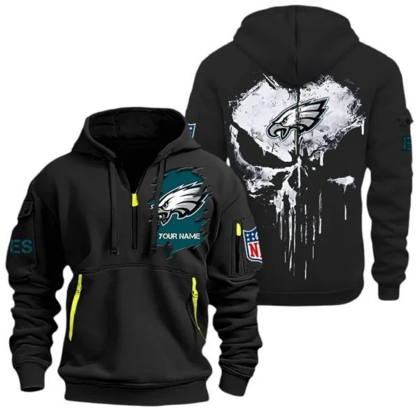 Performance Hoodie Half Zipper, Fan Edition Logo NFL011 - Black