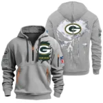 Training Hoodie Half Zipper, Fan-Friendly Logo Design NFL011 - Gray
