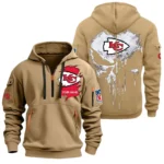 Performance Hoodie Half Zipper, Fan Edition Logo NFL011 - Khaki