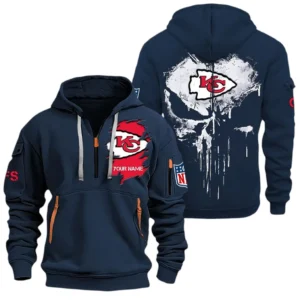 Everyday Hoodie Half Zipper, Athletic-Inspired Logo NFL011 - Navy