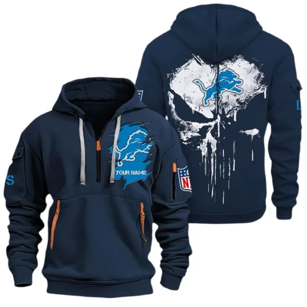 Training Hoodie Half Zipper, Fan-Friendly Logo Design NFL011 - Navy
