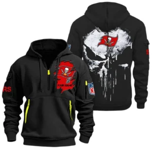 Fan Gift Hoodie Half Zipper, Sports-Inspired Logo Design NFL011 - Black
