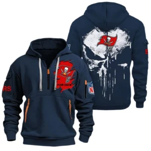 Urban Streetwear Hoodie, Half-Zip with Exclusive Logo NFL011 - Navy