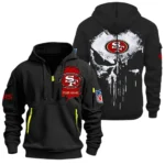 Performance Hoodie Half Zipper, Fan Edition Logo NFL011 - Black