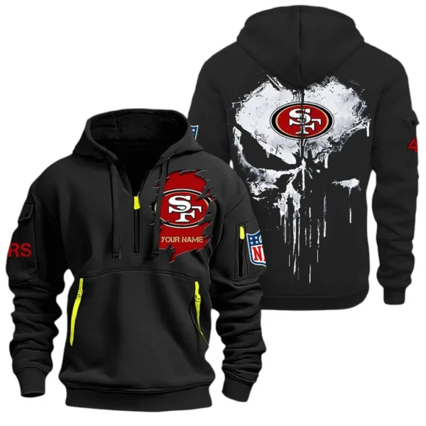 Performance Hoodie Half Zipper, Fan Edition Logo NFL011 - Black
