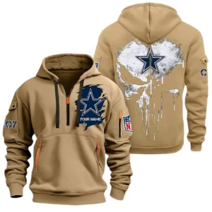 Performance Hoodie Half Zipper, Fan Edition Logo NFL011 - Khaki