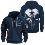 Everyday Hoodie Half Zipper, Athletic-Inspired Logo NFL011 - Navy
