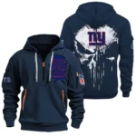 Training Hoodie Half Zipper, Fan-Friendly Logo Design NFL011 - Navy