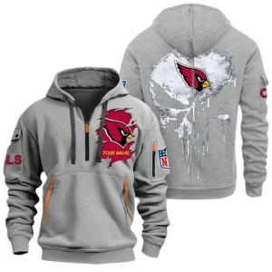 Everyday Hoodie Half Zipper, Athletic-Inspired Logo NFL011 - Gray