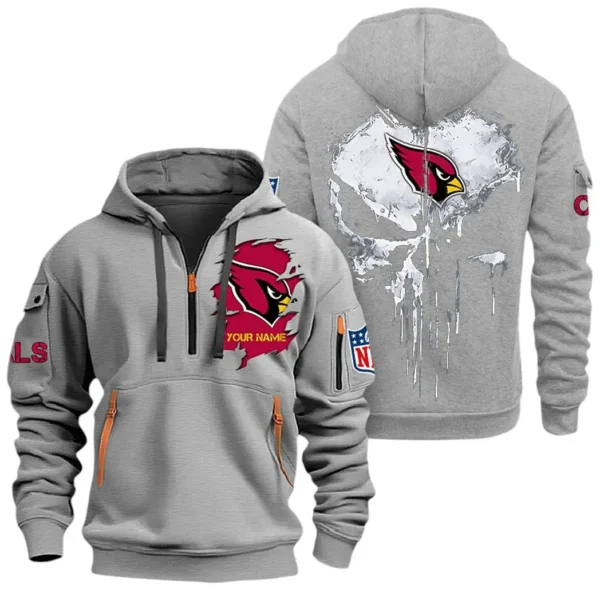 Everyday Hoodie Half Zipper, Athletic-Inspired Logo NFL011 - Gray