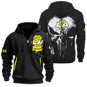 Fan Gift Hoodie Half Zipper, Sports-Inspired Logo Design NFL011 - Black