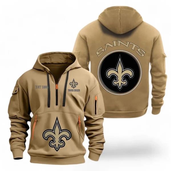 Performance Hoodie Half Zipper, Fan Edition Logo NFL041 - Khaki