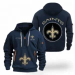 Everyday Hoodie Half Zipper, Athletic-Inspired Logo NFL041 - Navy