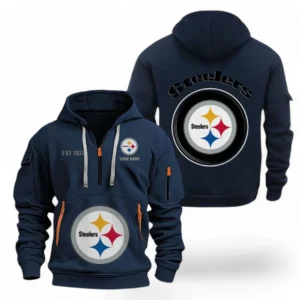 Training Hoodie Half Zipper, Fan-Friendly Logo Design NFL041 - Navy
