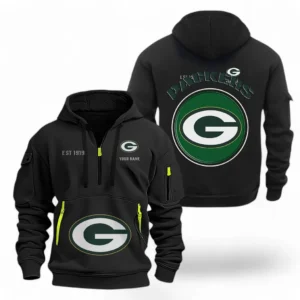 Performance Hoodie Half Zipper, Fan Edition Logo NFL041 - Black