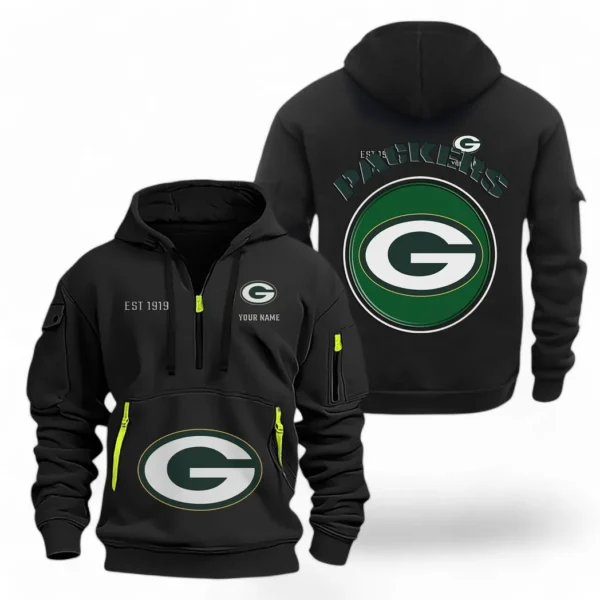 Performance Hoodie Half Zipper, Fan Edition Logo NFL041 - Black