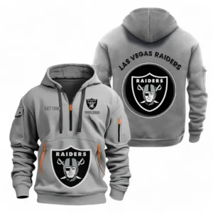 Training Hoodie Half Zipper, Fan-Friendly Logo Design NFL041 - Gray