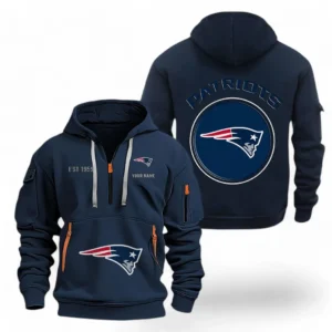 Everyday Hoodie Half Zipper, Athletic-Inspired Logo NFL041 - Navy
