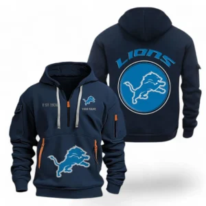 Training Hoodie Half Zipper, Fan-Friendly Logo Design NFL041 - Navy