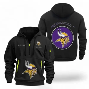 Performance Hoodie Half Zipper, Fan Edition Logo NFL041 - Black
