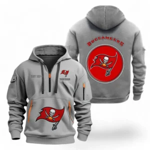 Training Hoodie Half Zipper, Fan-Friendly Logo Design NFL041 - Gray