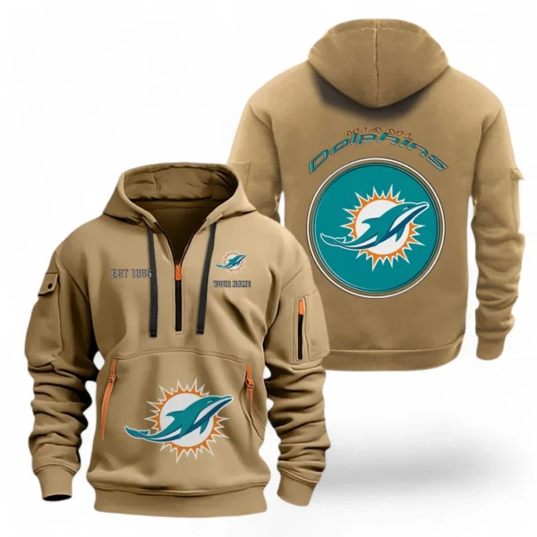 Performance Hoodie Half Zipper, Fan Edition Logo NFL041 - Khaki
