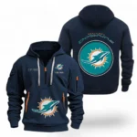 Everyday Hoodie Half Zipper, Athletic-Inspired Logo NFL041 - Navy