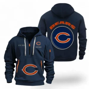 Training Hoodie Half Zipper, Fan-Friendly Logo Design NFL041 - Navy
