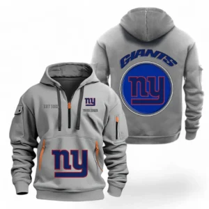 Everyday Hoodie Half Zipper, Athletic-Inspired Logo NFL041 - Gray
