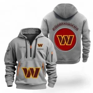 Training Hoodie Half Zipper, Fan-Friendly Logo Design NFL041 - Gray
