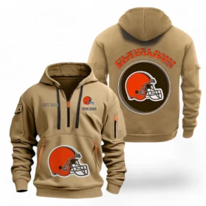 Performance Hoodie Half Zipper, Fan Edition Logo NFL041 - Khaki